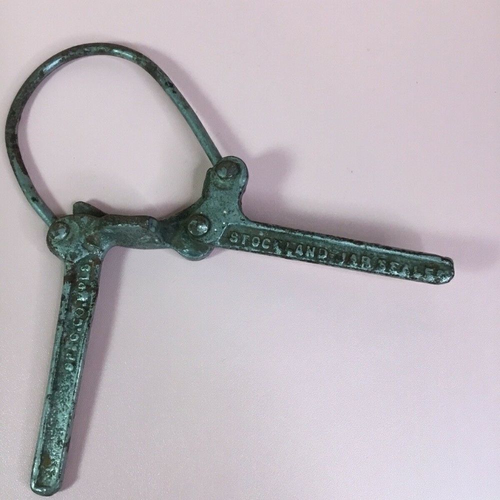 Vintage Antique Rustic Primitive Cast Iron Stockland Jar Sealer Spec Co. MPLS